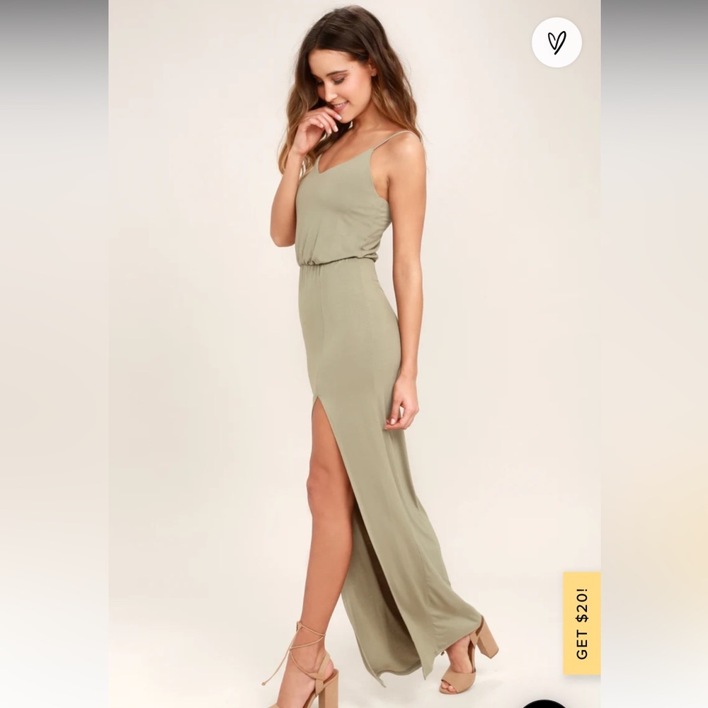 Lulus green maxi dress